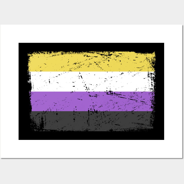 Non-Binary Pride Flag | Gender Identity Genderqueer Wall Art by MeatMan